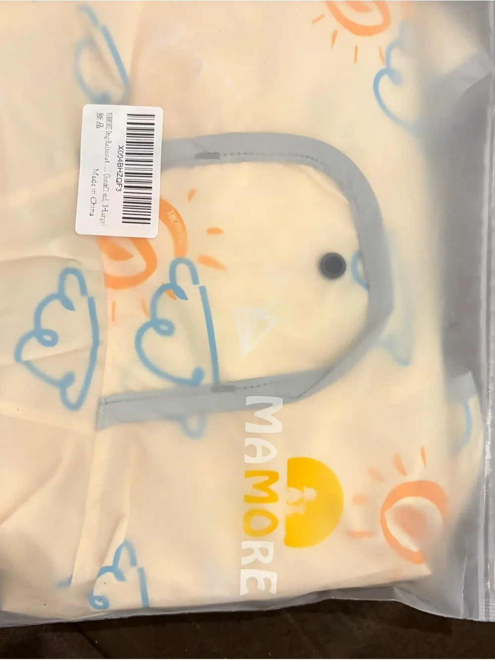 NWT Mamore Dog Raincoat Waterproof Size XL Sun & Cloud Design